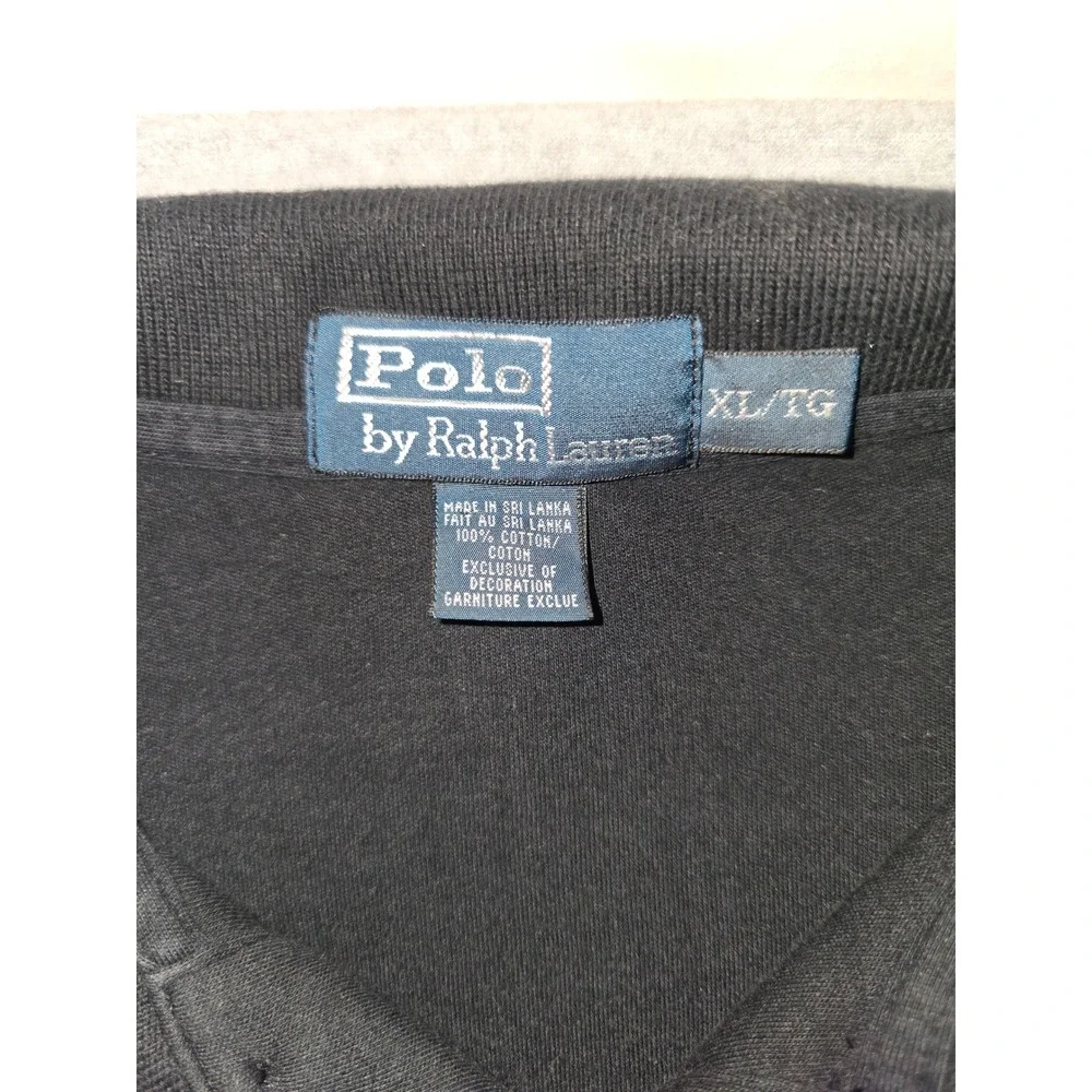 Polo Ralph Lauren Mens XL Black Short Sleeve Cotton Polo Shirt Red Pony Logo